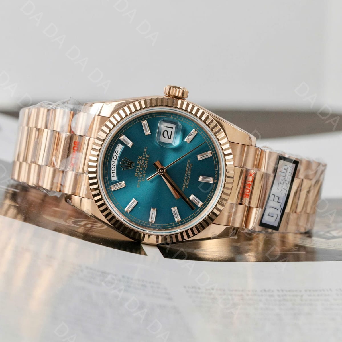 롤렉스 데이데이트 로즈골드 금통 블루 바게트다이얼 36mm 4