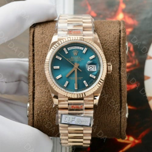 롤렉스 데이데이트 로즈골드 금통 블루 바게트다이얼 36mm