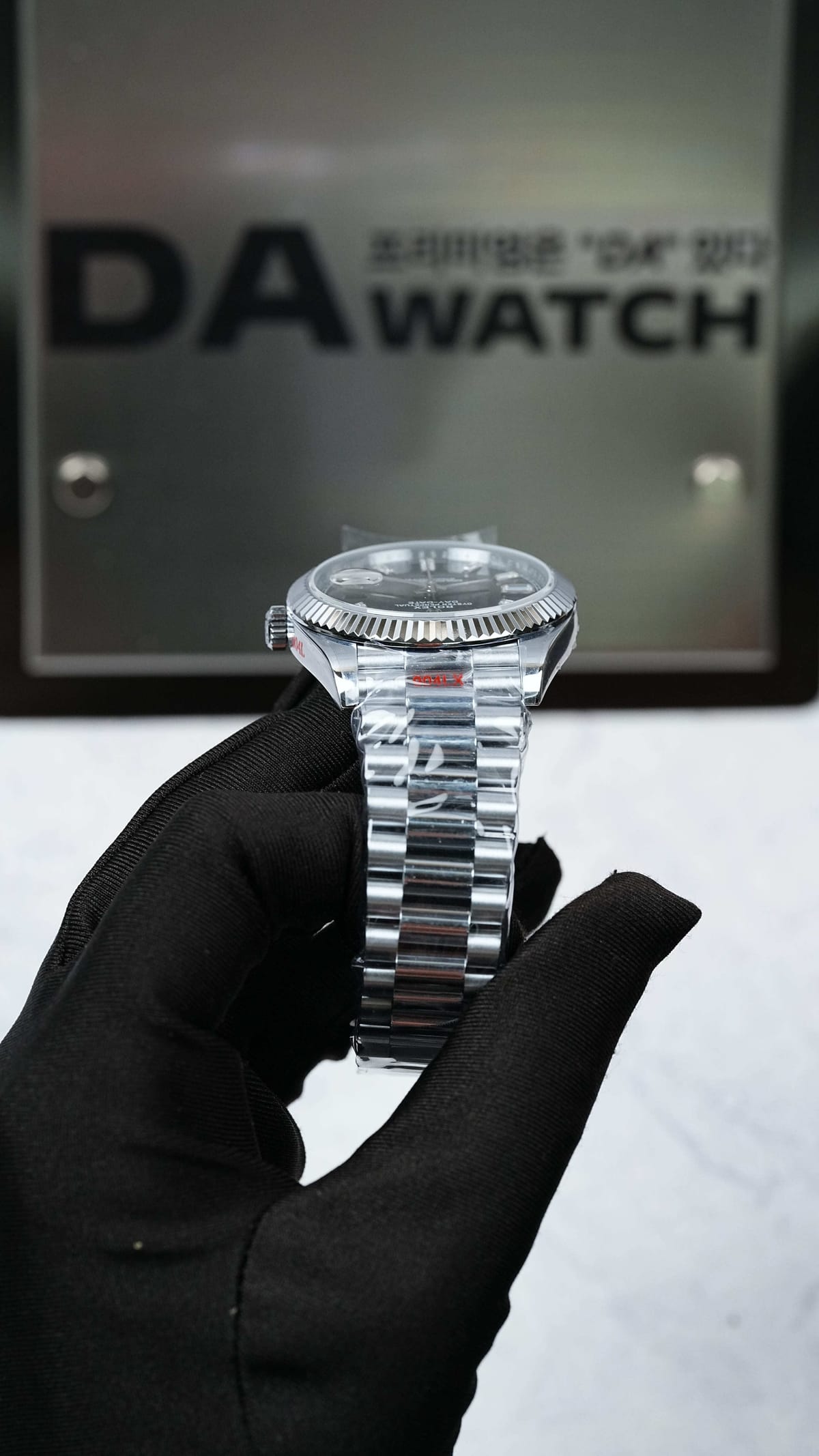 롤렉스 데이데이트 화이트골드 검판 바게트다이아 40mm 10