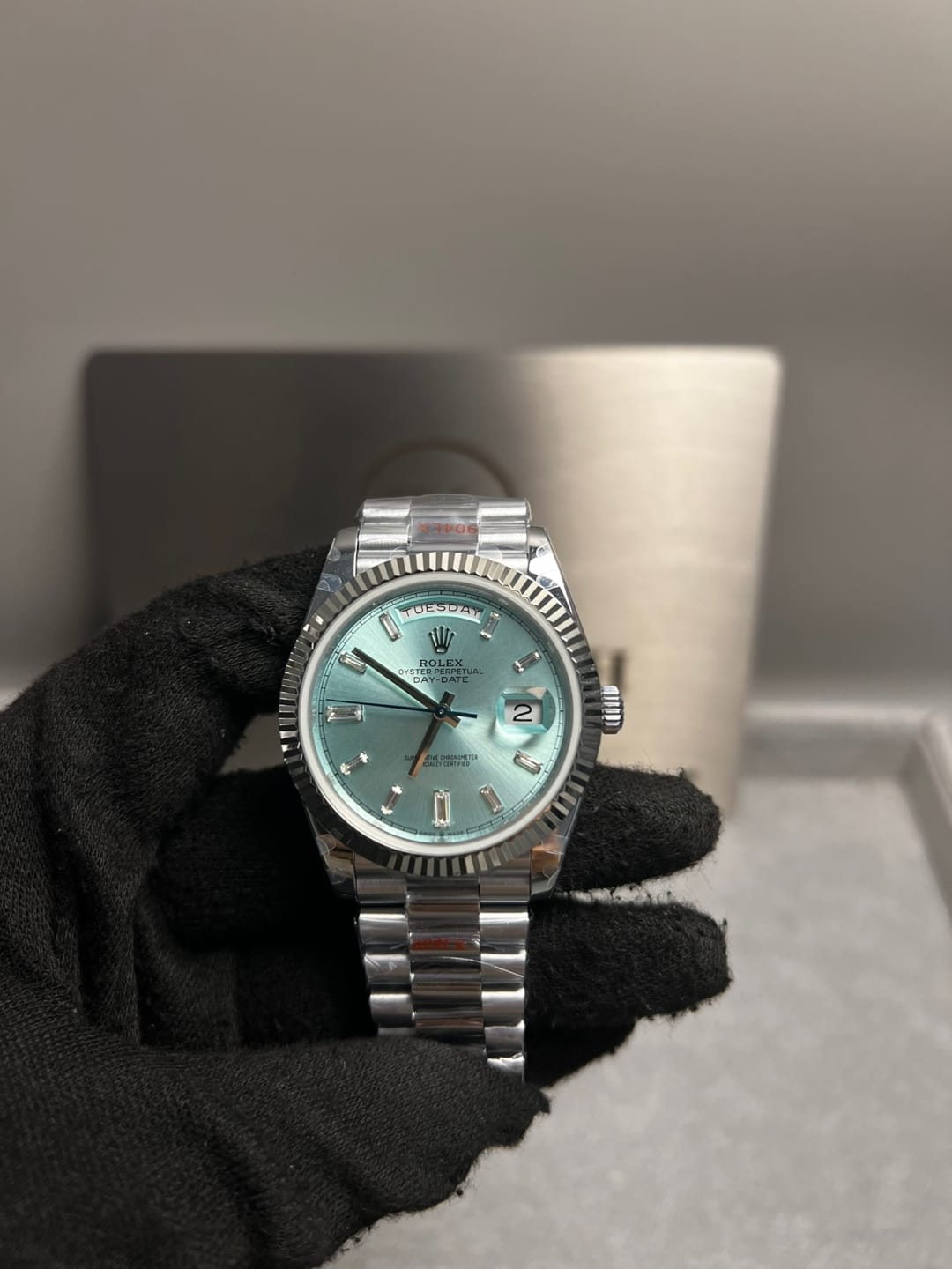 롤렉스 데이데이트 화이트골드 아이스블루 바게트다이아 40mm 5