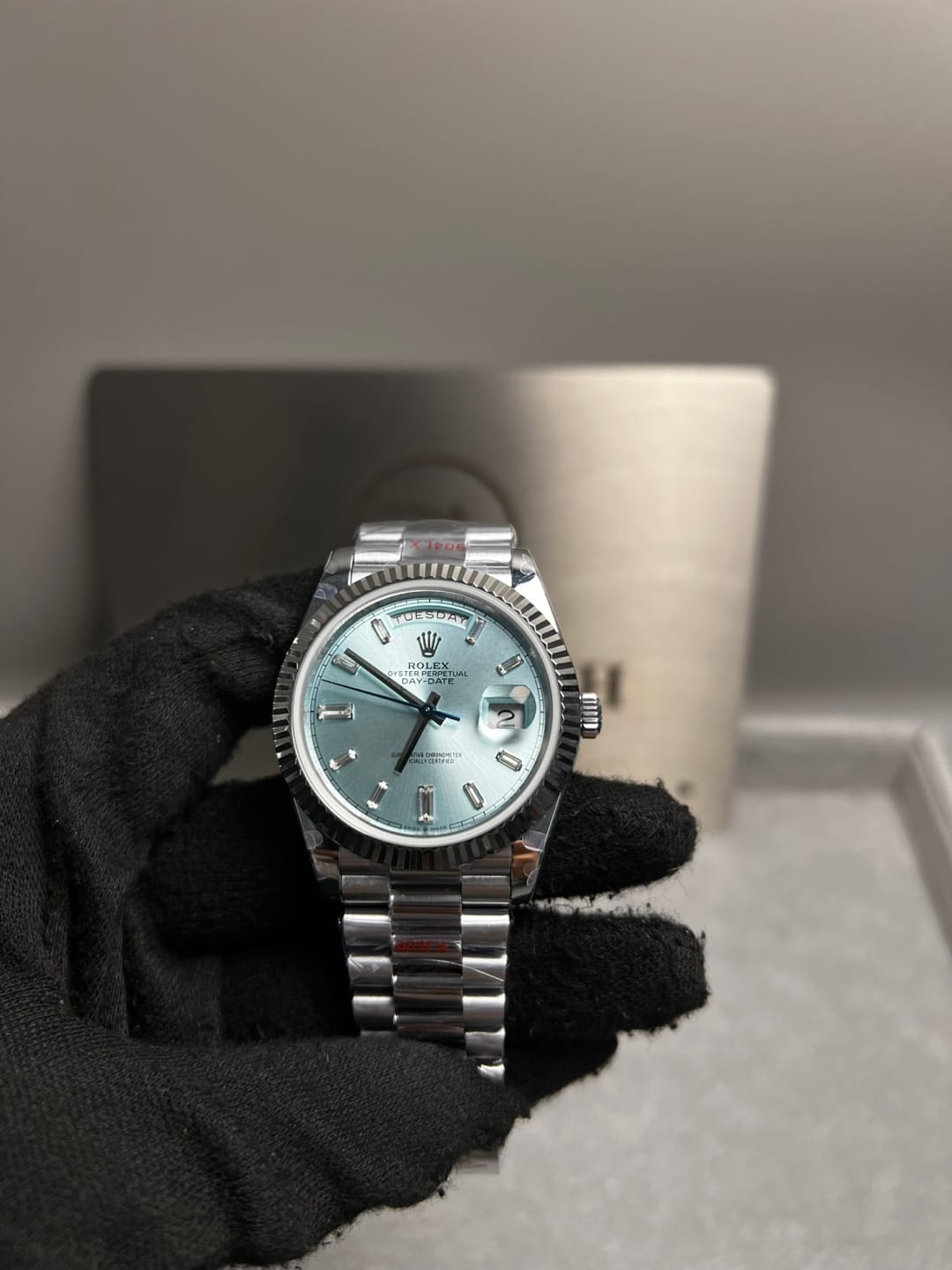 롤렉스 데이데이트 화이트골드 아이스블루 바게트다이아 40mm 6