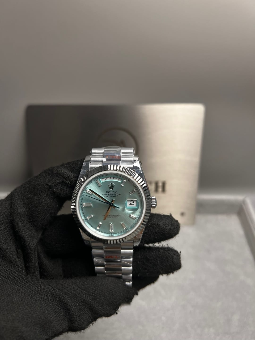 롤렉스 데이데이트 화이트골드 아이스블루 바게트다이아 40mm 7