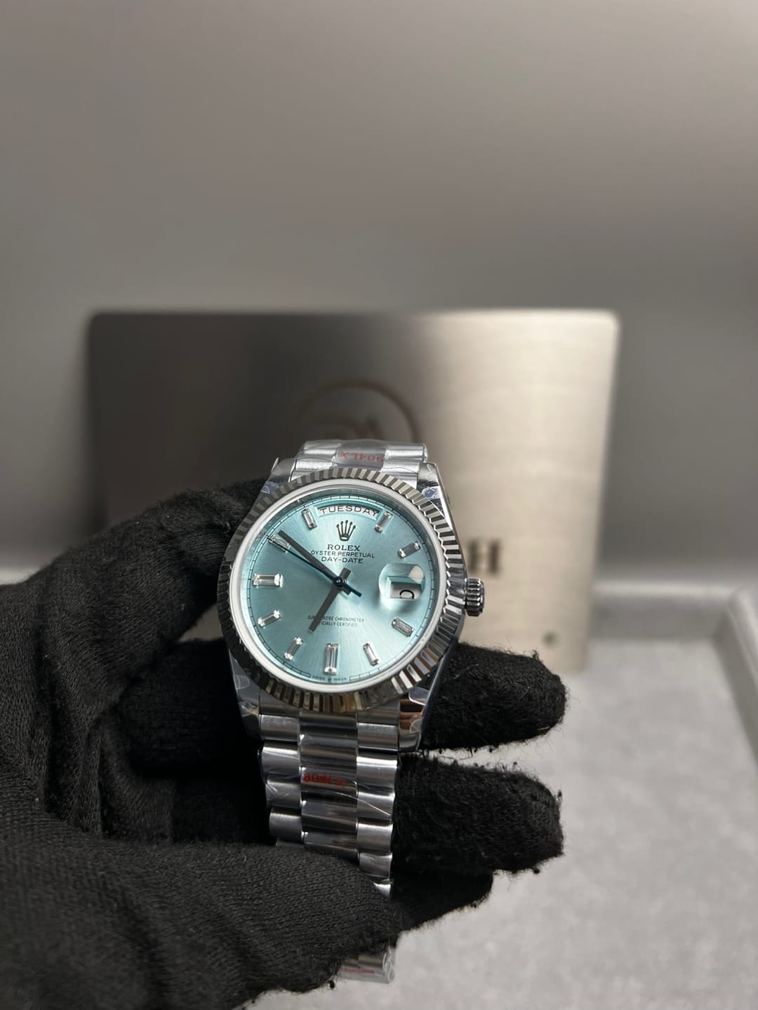 롤렉스 데이데이트 화이트골드 아이스블루 바게트다이아 40mm 8