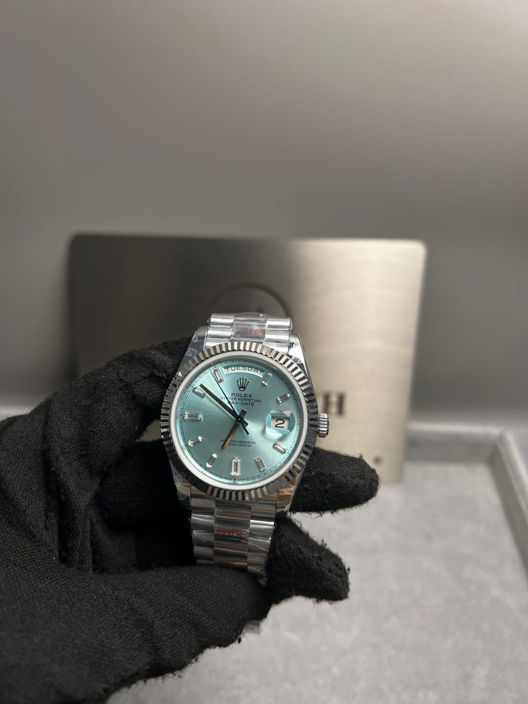 롤렉스 데이데이트 화이트골드 아이스블루 바게트다이아 40mm 11