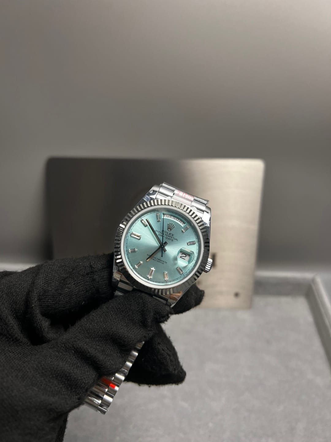 롤렉스 데이데이트 화이트골드 아이스블루 바게트다이아 40mm 12