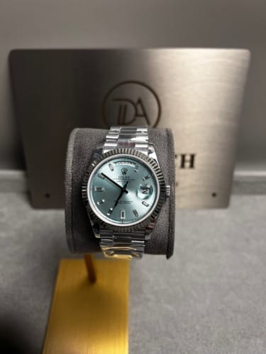 롤렉스 데이데이트 화이트골드 아이스블루 바게트다이아 40mm