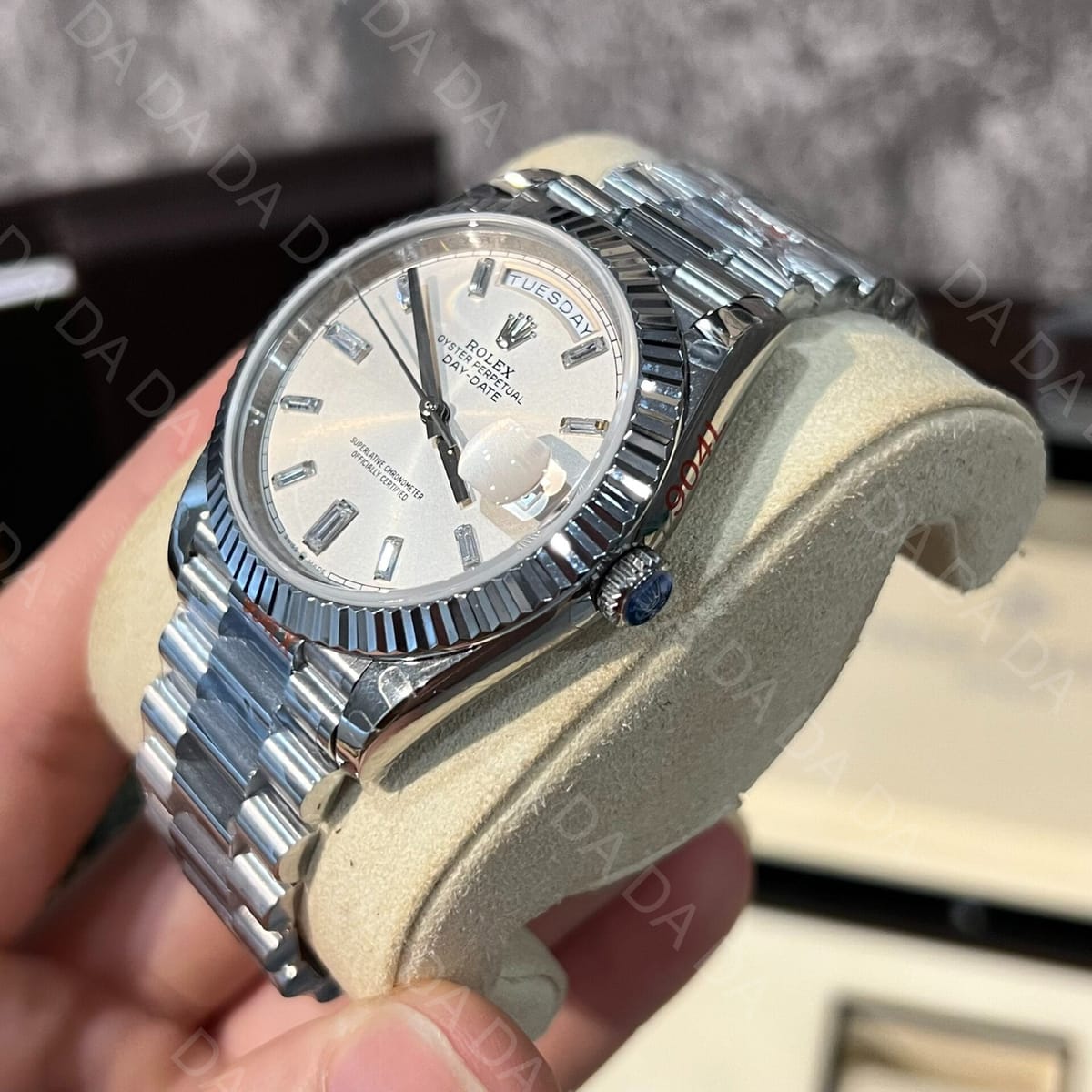 롤렉스 데이데이트 화이트골드 실버 바게트다이아 40mm 5