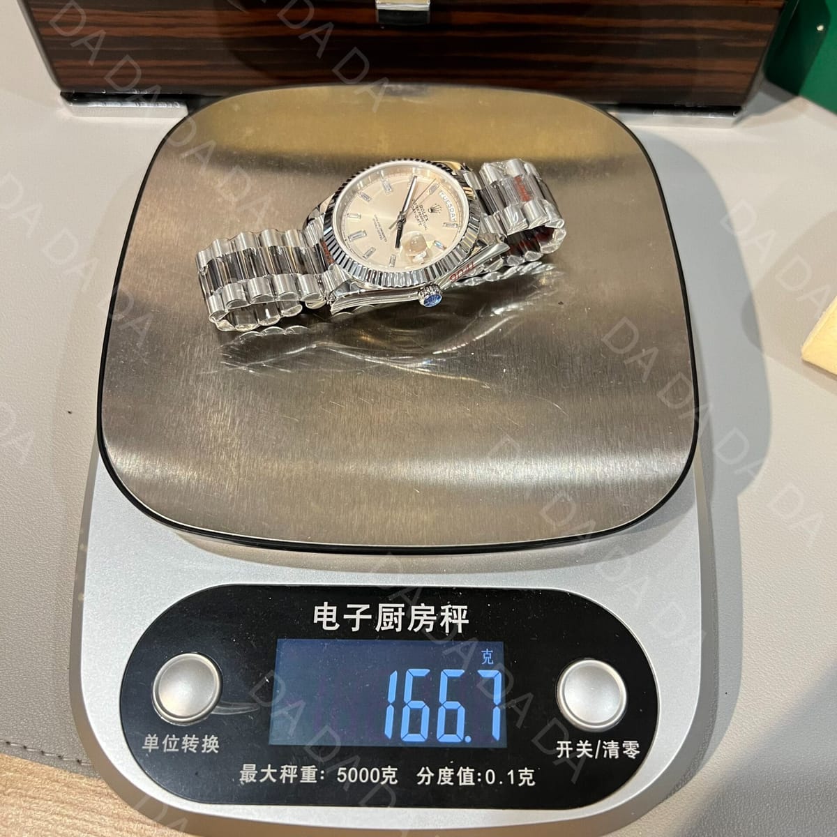 롤렉스 데이데이트 화이트골드 실버 바게트다이아 40mm 7