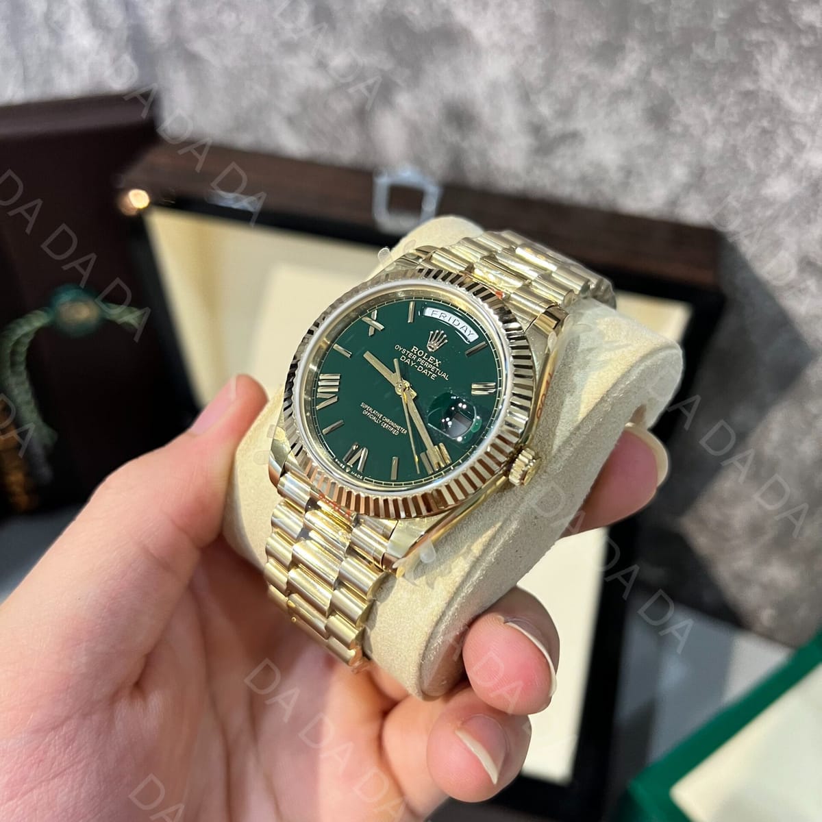 롤렉스 데이데이트 옐로우골드 금통 그린 40mm 3