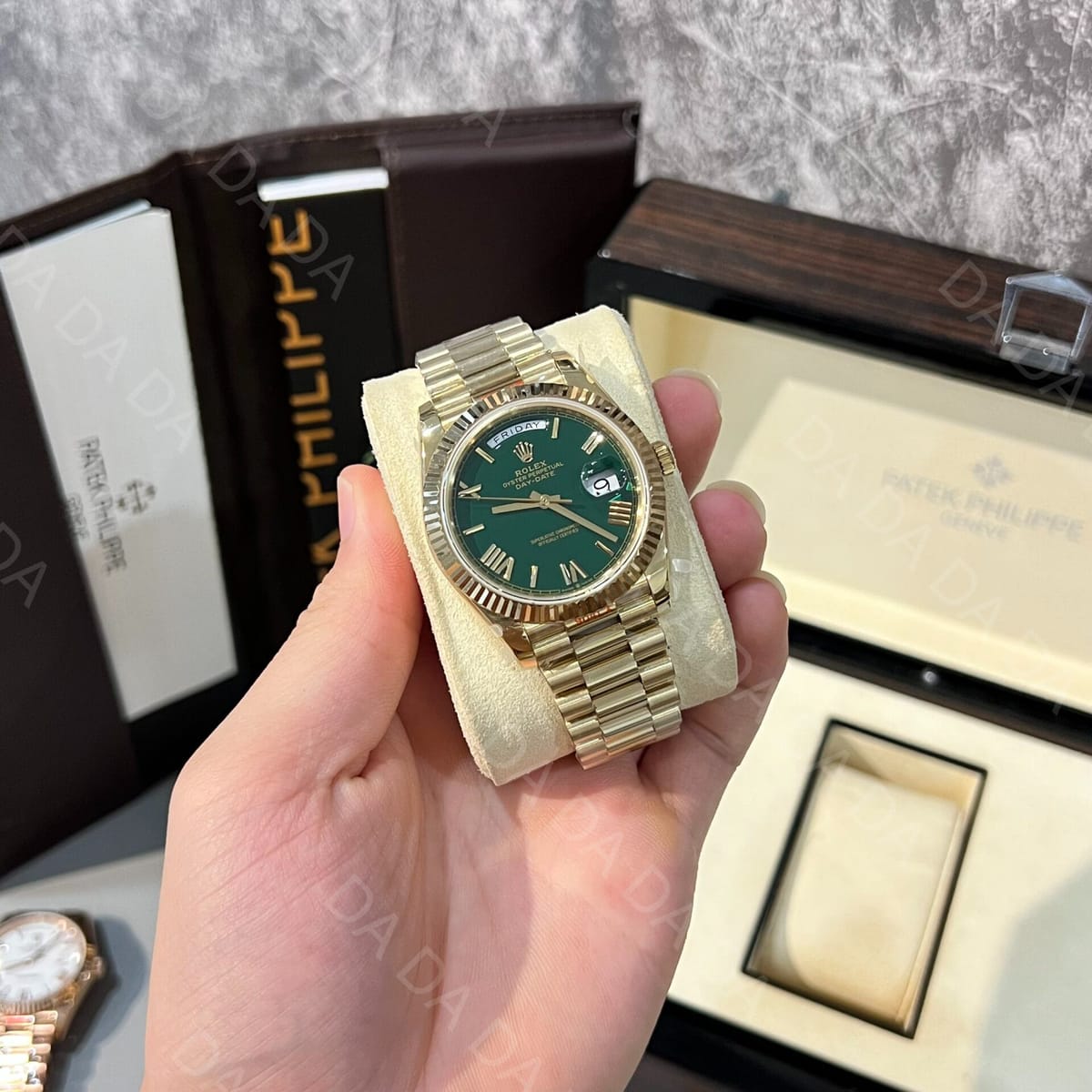 롤렉스 데이데이트 옐로우골드 금통 그린 40mm 4