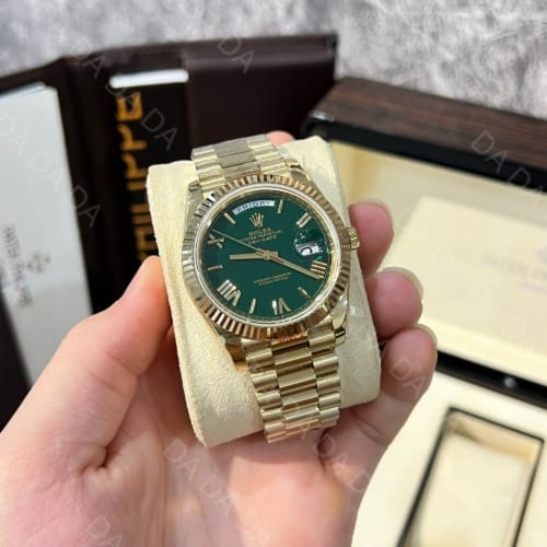 롤렉스 데이데이트 옐로우골드 금통 그린 40mm