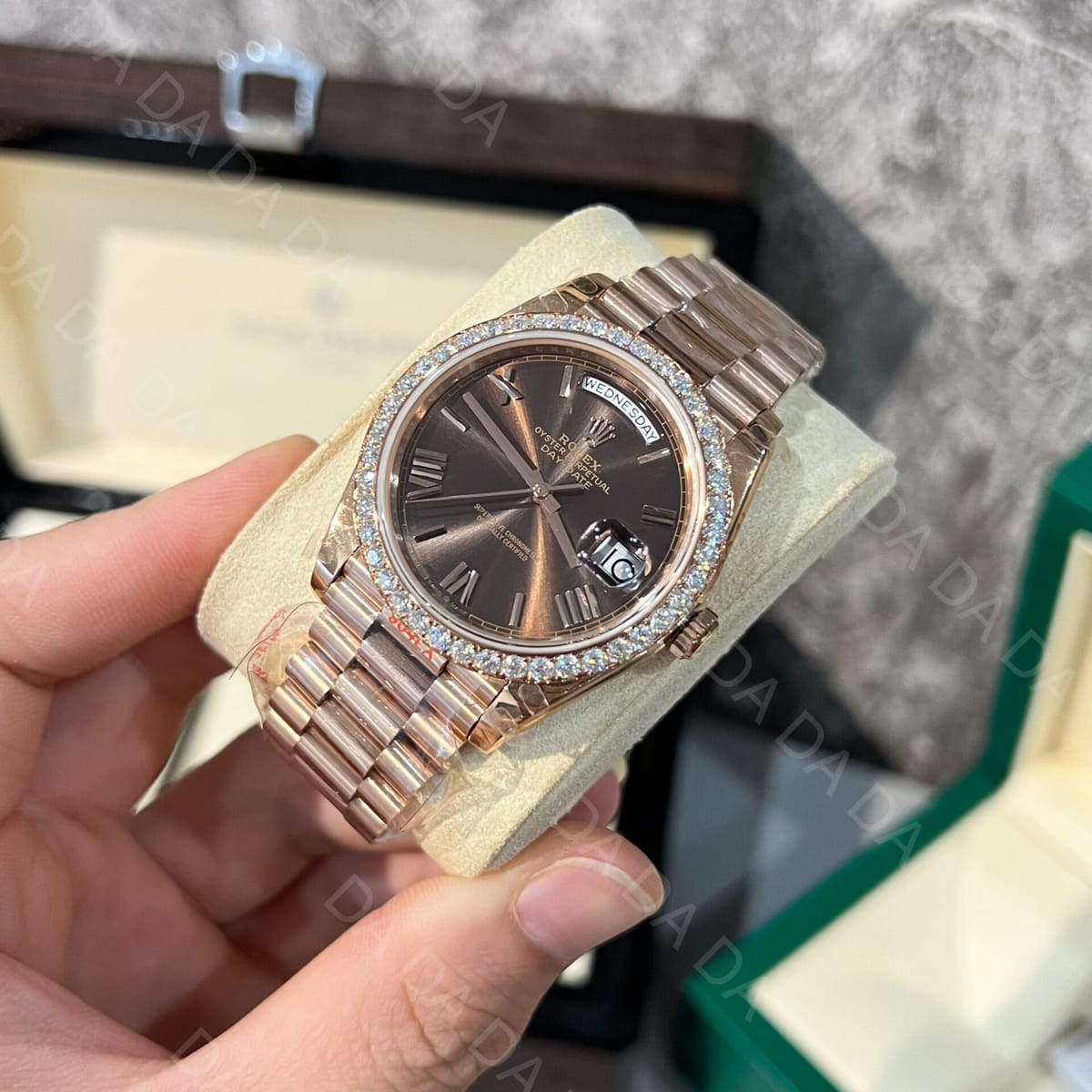 롤렉스 데이데이트 로즈골드 금통 초코판 다이아베젤 40mm 4