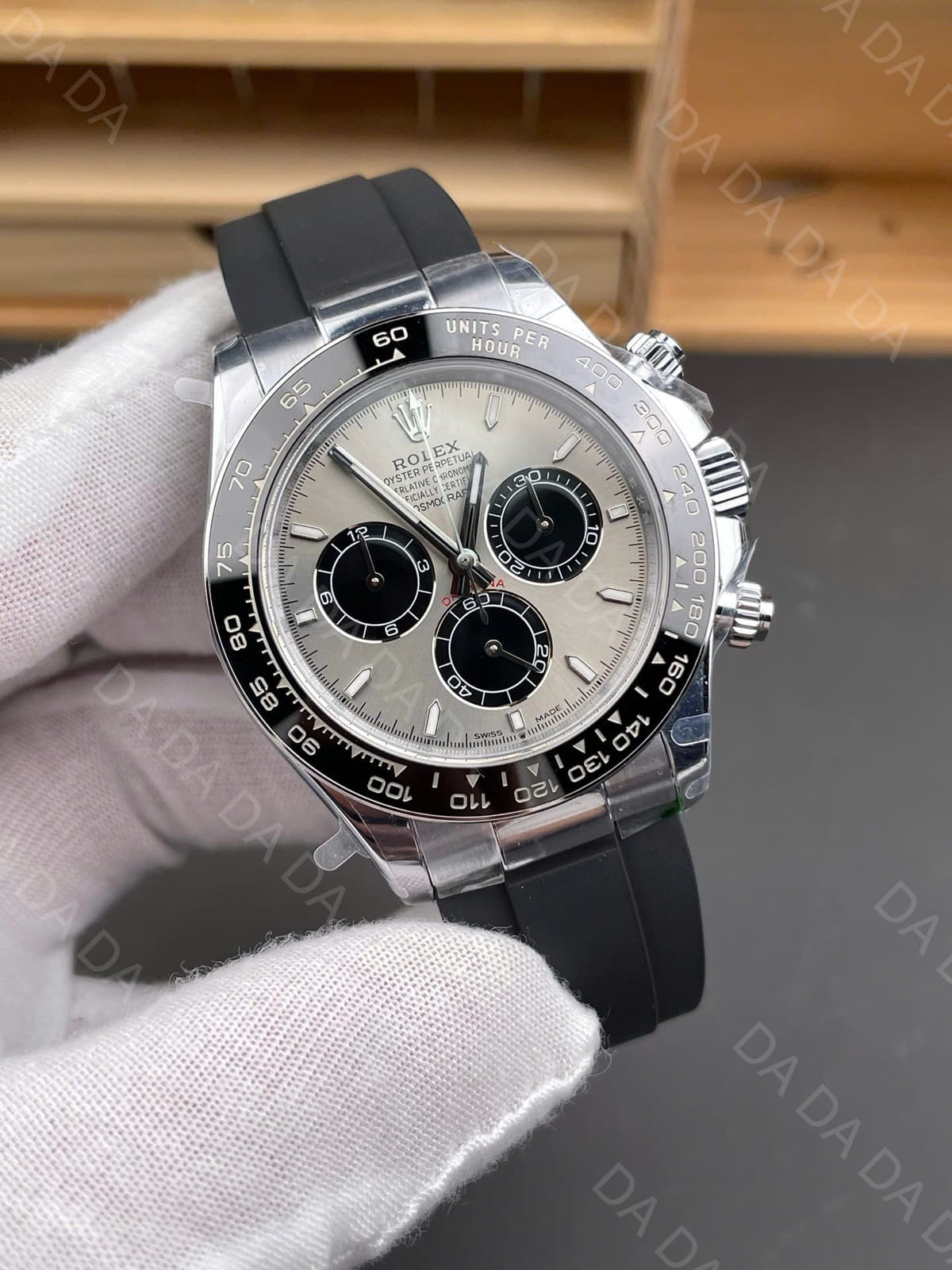 롤렉스 데이토나 화이트골드 그레이판 러버밴드 40mm 4