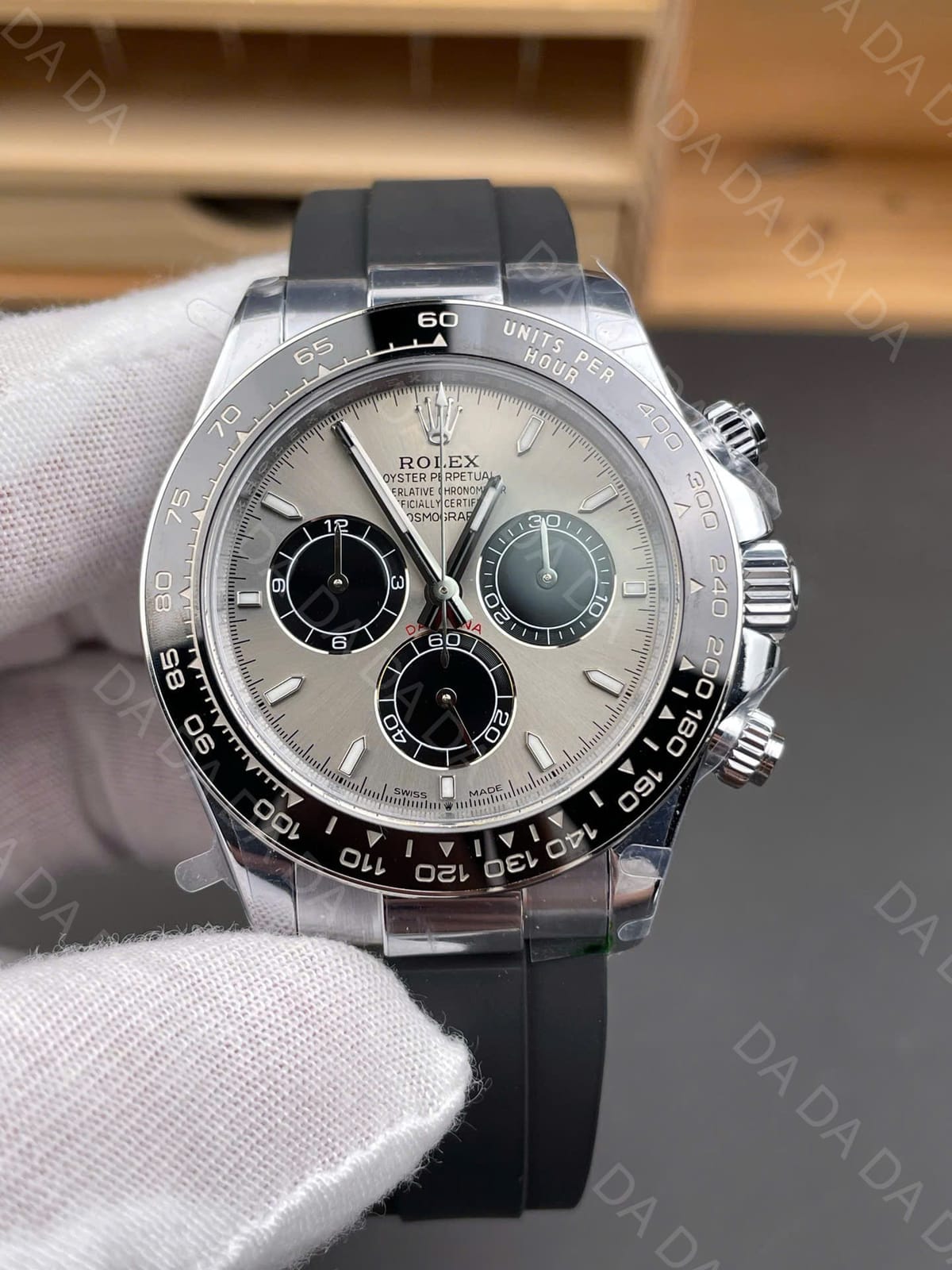 롤렉스 데이토나 화이트골드 그레이판 러버밴드 40mm 5