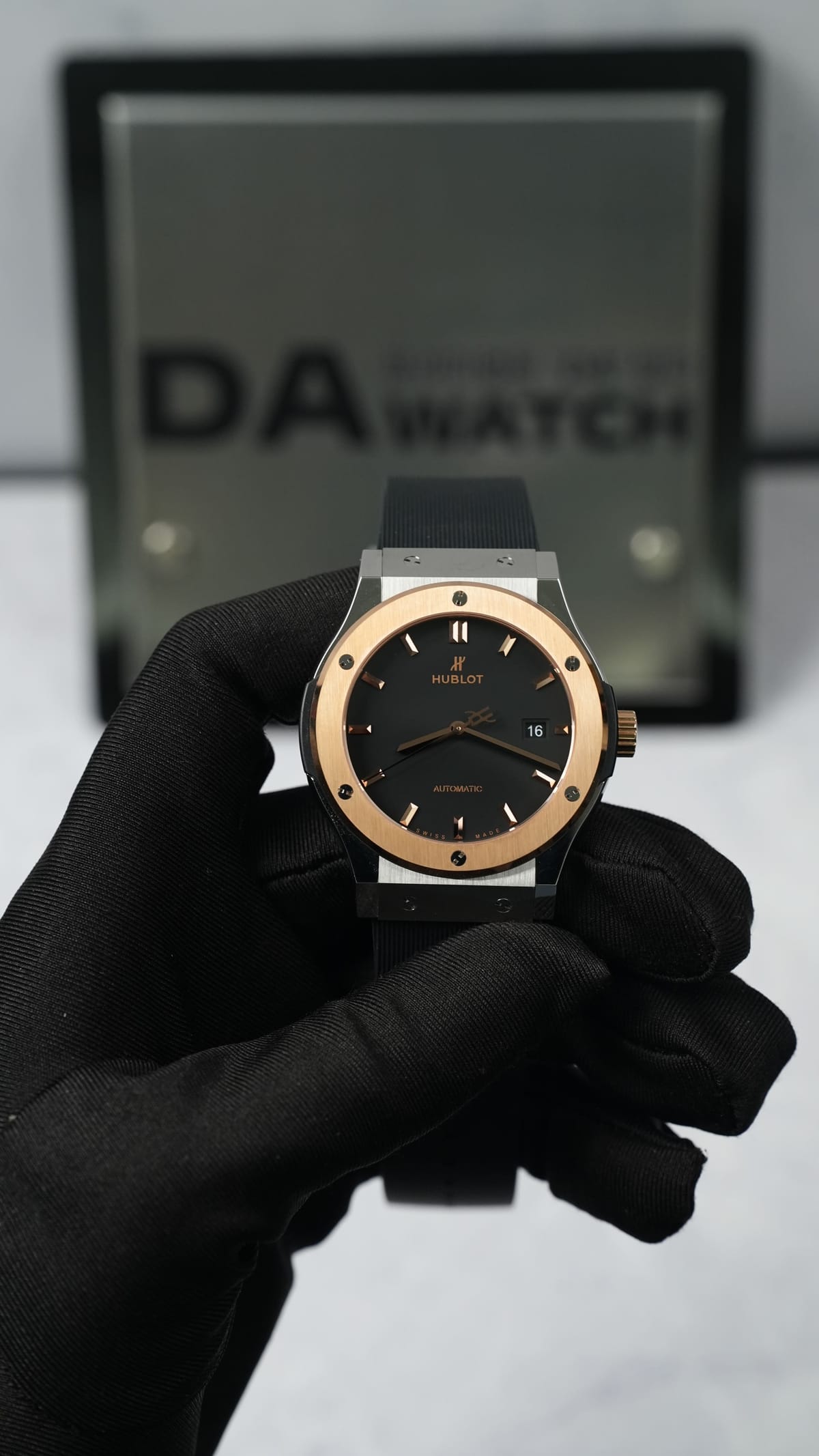 위블로 클래식퓨전 티타늄 콤비 검판 러버밴드 42mm 18