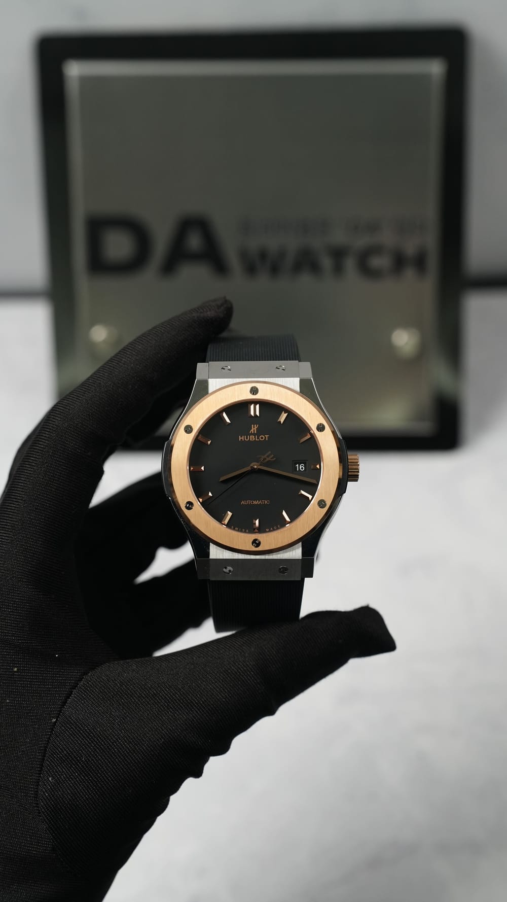 위블로 클래식퓨전 티타늄 콤비 검판 러버밴드 42mm