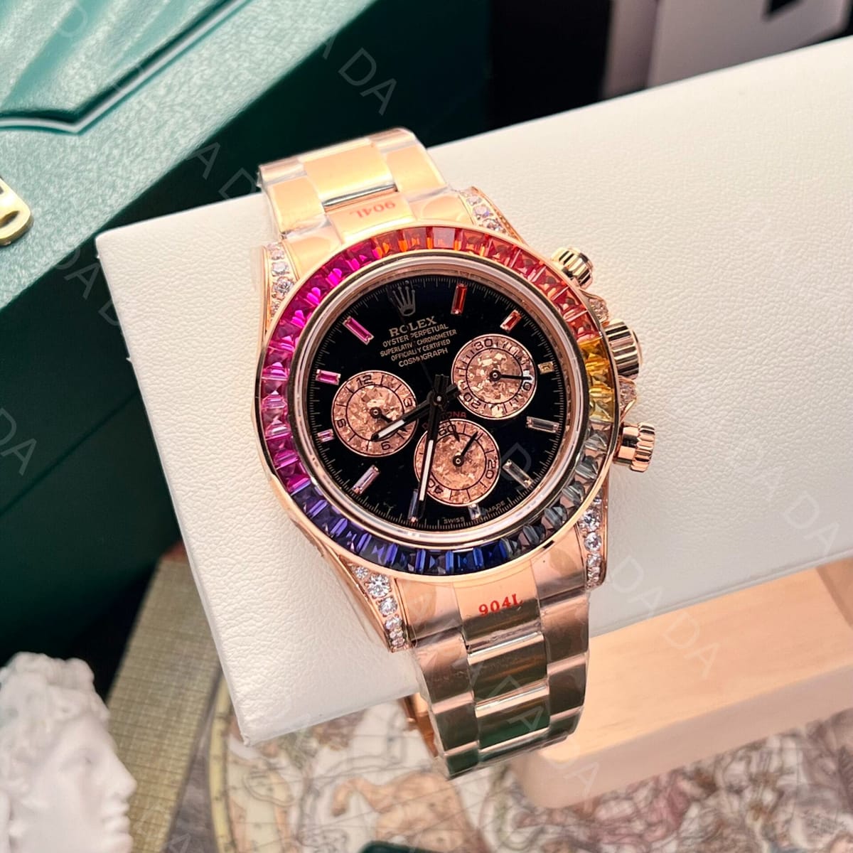 롤렉스 데이토나 금통 검판 레인보우 다이아 40mm 4
