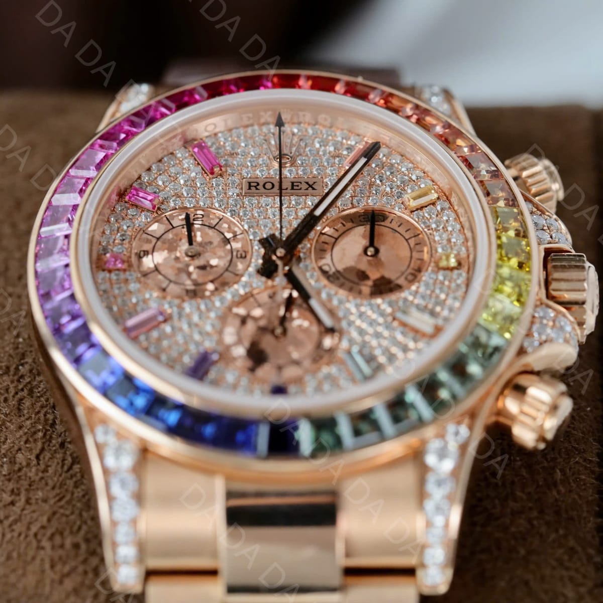 롤렉스 데이토나 금통 레인보우 다이얼 풀파베 40mm 5