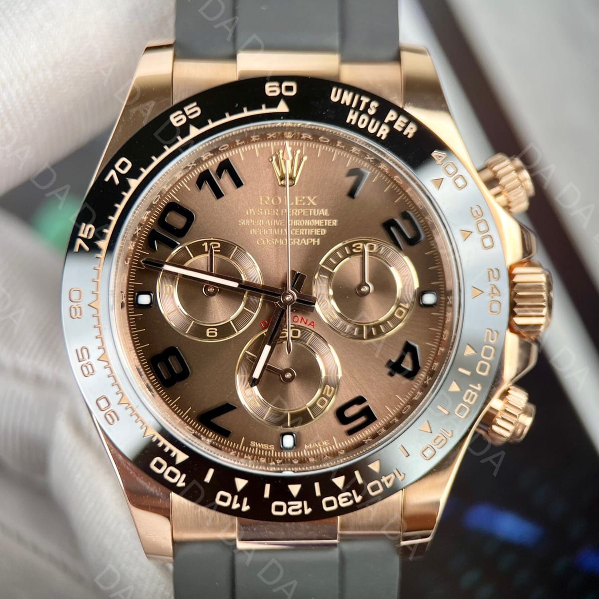 롤렉스 데이토나 로즈골드 초코판 숫자 다이얼 러버밴드 40mm 3