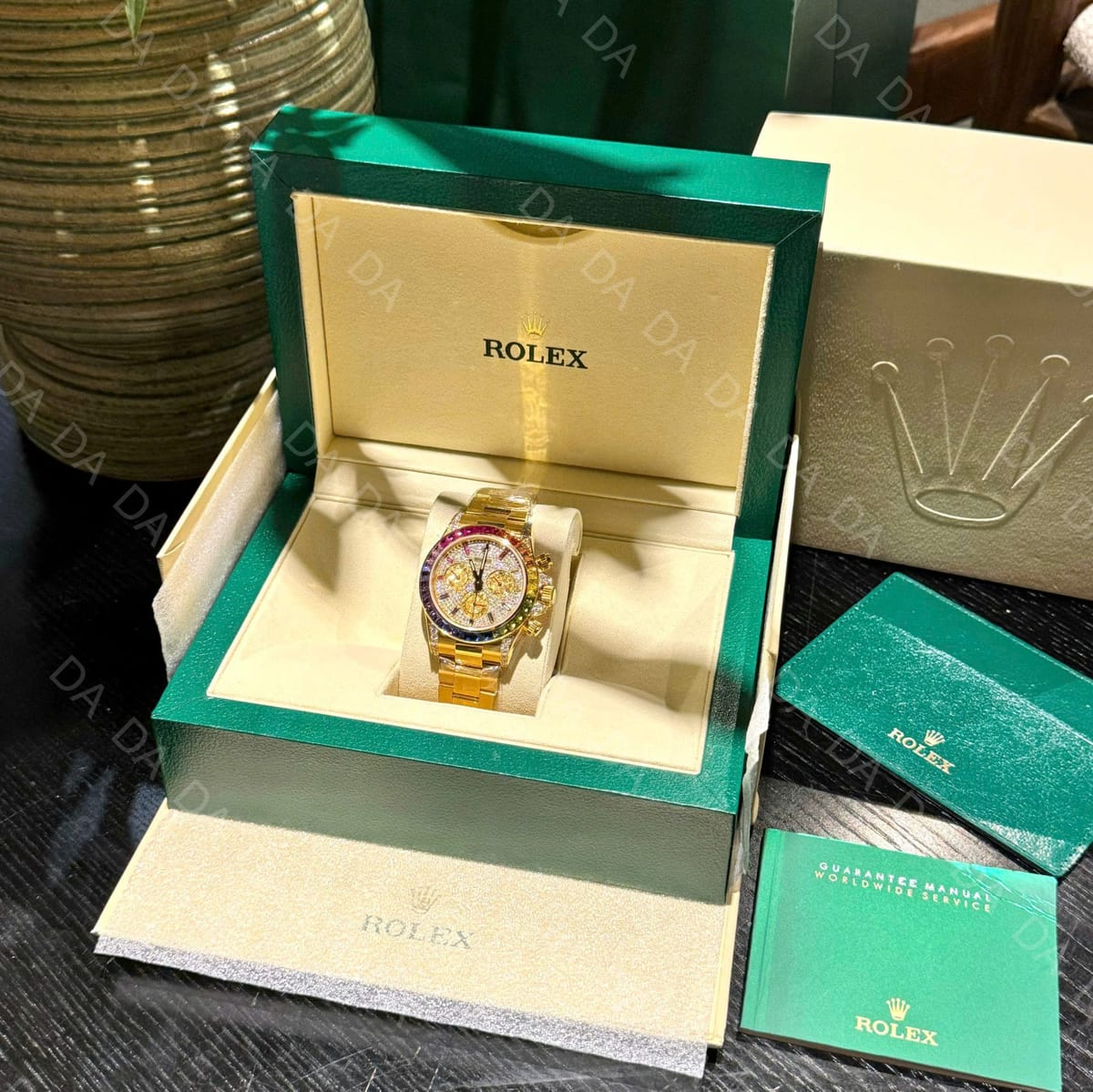 롤렉스 데이토나 옐로우골드 금통 레인보우 풀파베 40mm 3