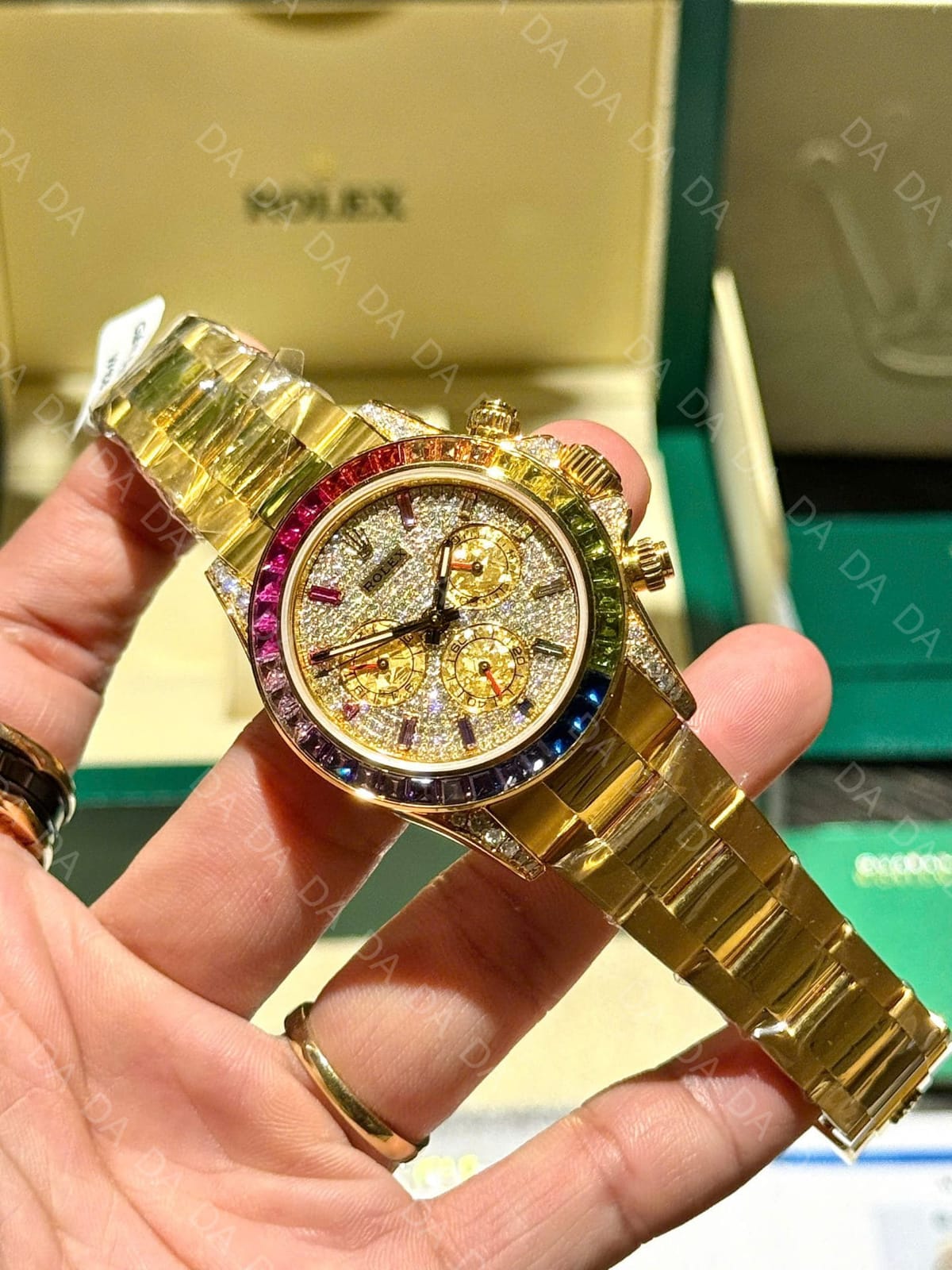 롤렉스 데이토나 옐로우골드 금통 레인보우 풀파베 40mm 5