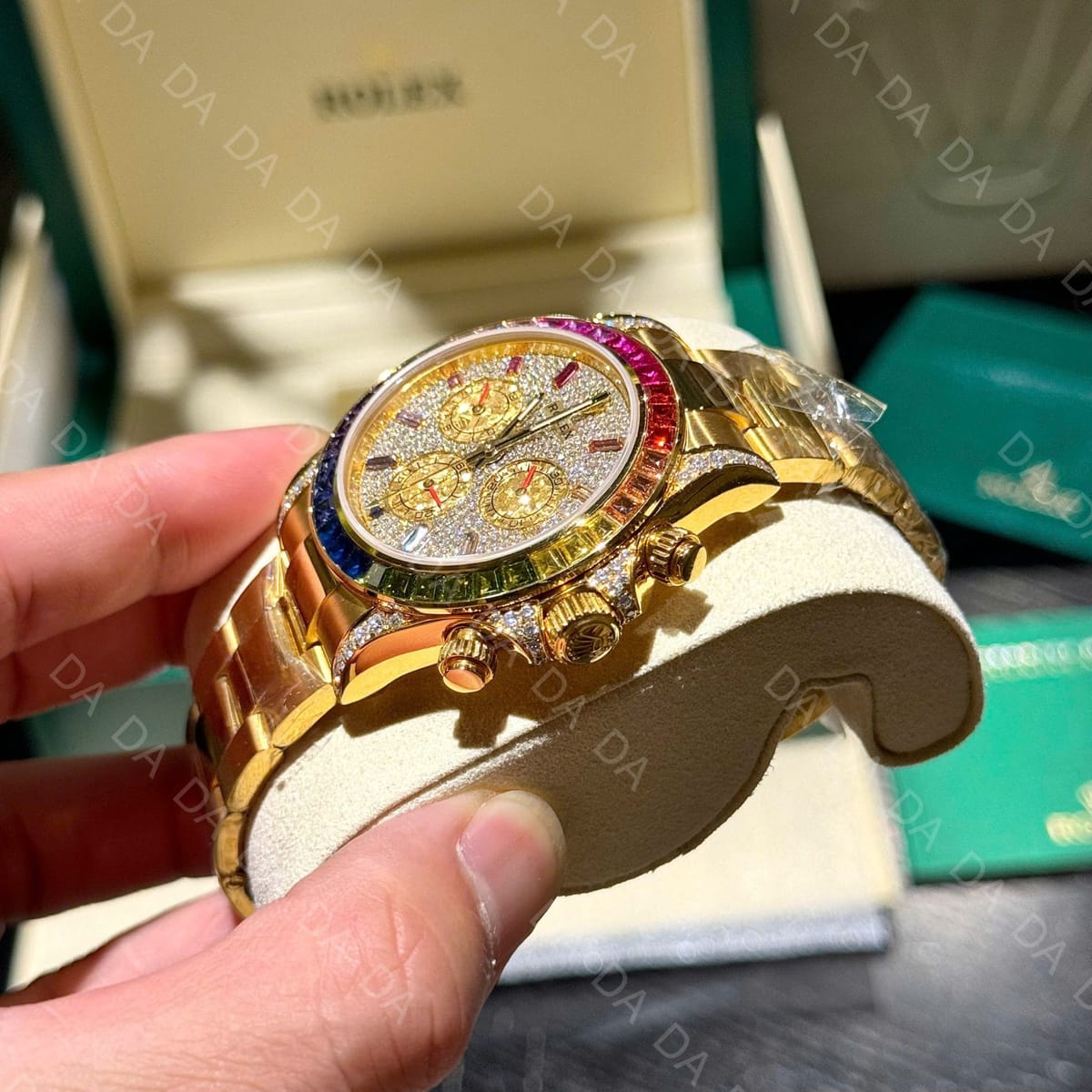 롤렉스 데이토나 옐로우골드 금통 레인보우 풀파베 40mm 6