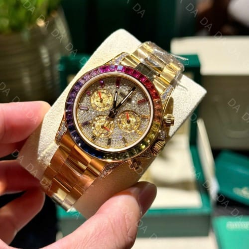 롤렉스 데이토나 옐로우골드 금통 레인보우 풀파베 40mm
