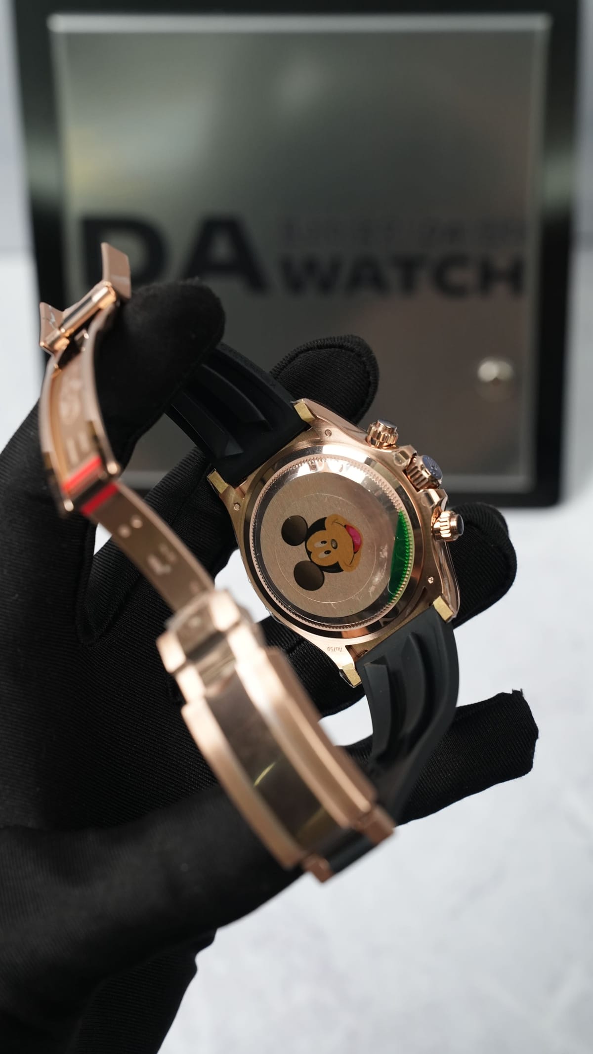 롤렉스 데이토나 로즈골드 금통 초코판 러버밴드 40mm 14