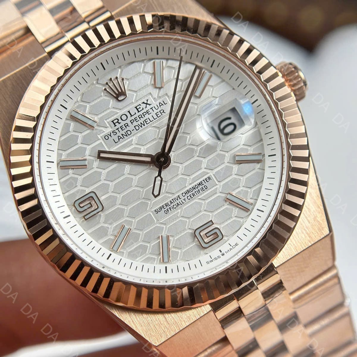 롤렉스 랜드드웰러 로즈골드 금통 흰판 40mm 4