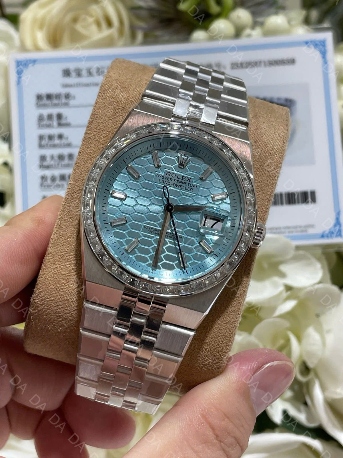 롤렉스 랜드드웰러 스틸 아이스블루 바게트다이아 다이아베젤 40mm 3