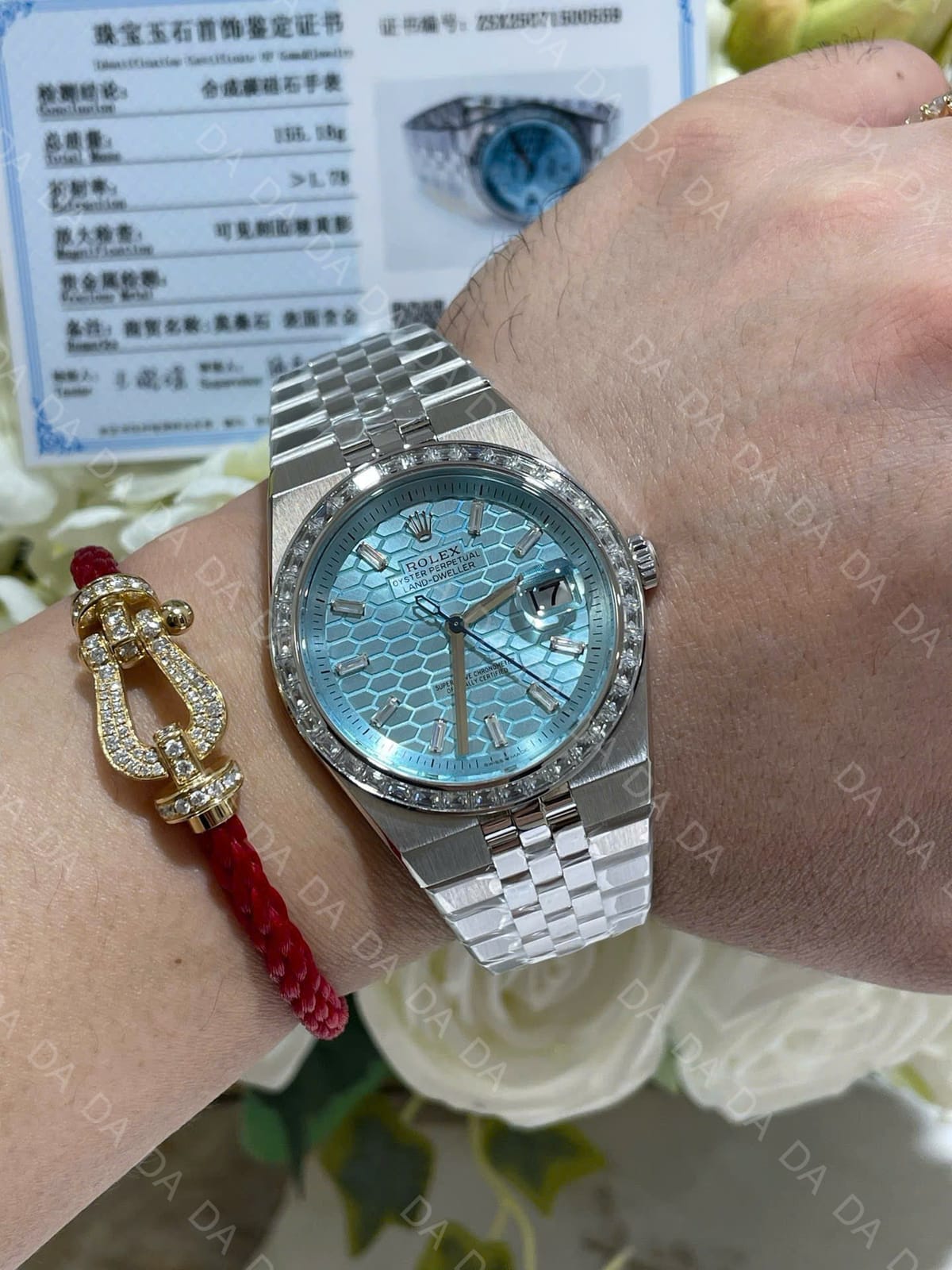 롤렉스 랜드드웰러 스틸 아이스블루 바게트다이아 다이아베젤 40mm 6