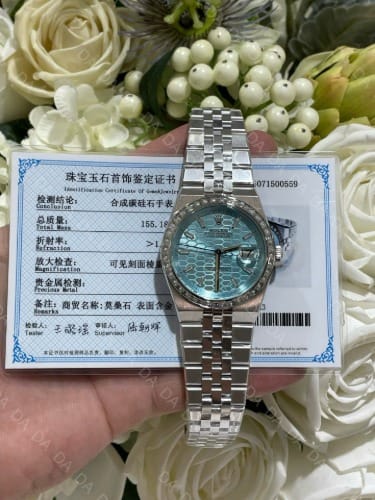 롤렉스 랜드드웰러 스틸 아이스블루 바게트다이아 다이아베젤 40mm