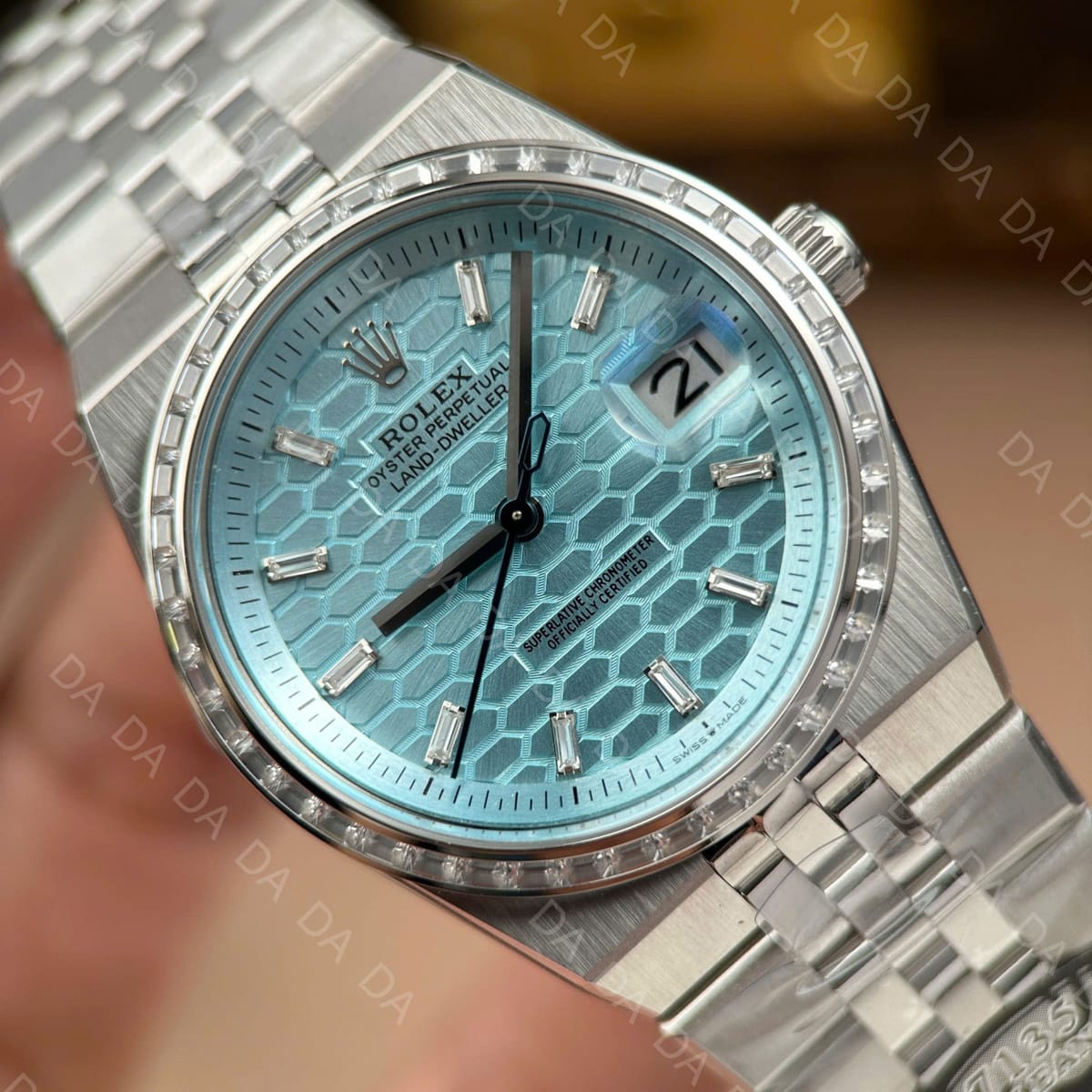 롤렉스 랜드드웰러 스틸 아이스블루 바게트다이아 다이아베젤 36mm 5