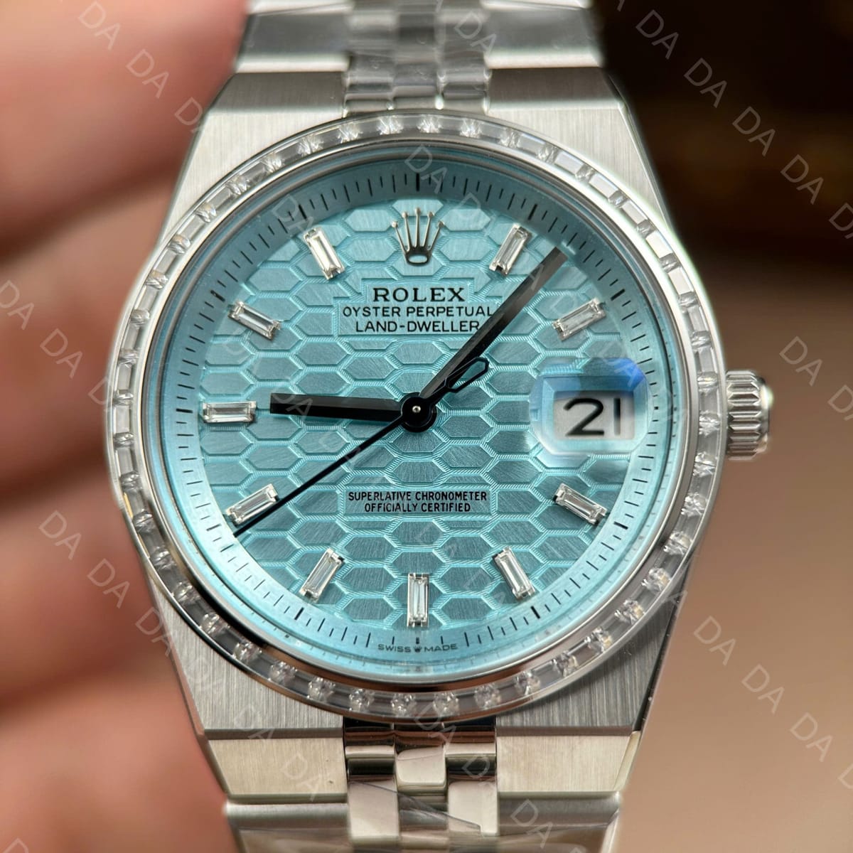 롤렉스 랜드드웰러 스틸 아이스블루 바게트다이아 다이아베젤 36mm 6