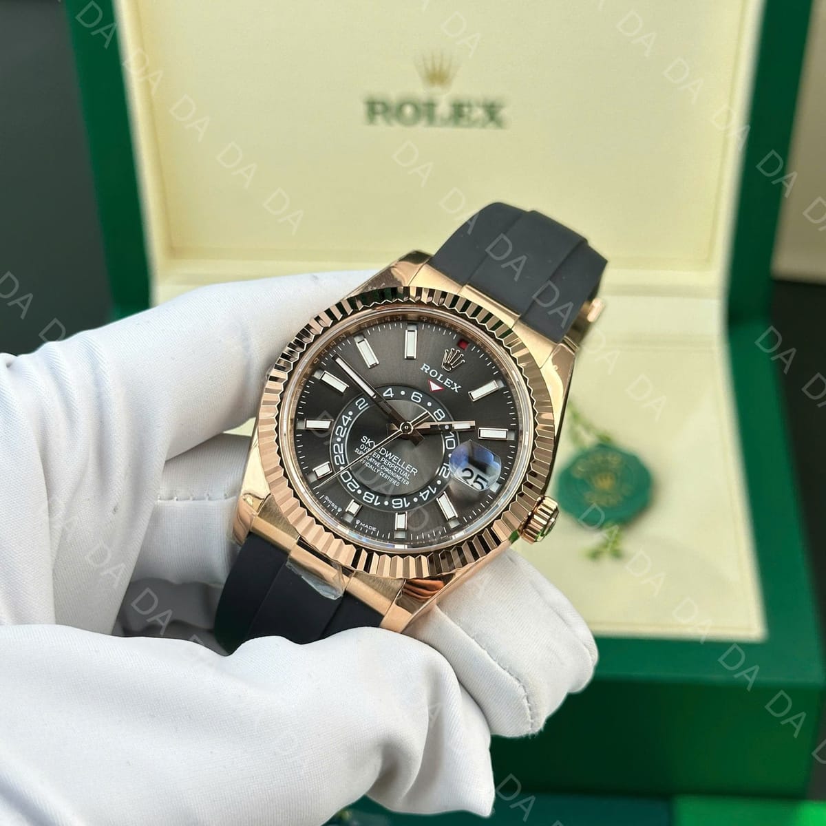 롤렉스 스카이드웰러 로즈골드 금통 그레이판 러버밴드 42mm 4