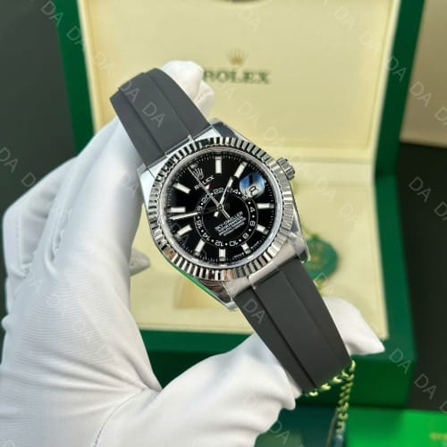 롤렉스 스카이드웰러 스틸 검판 러버밴드 42mm