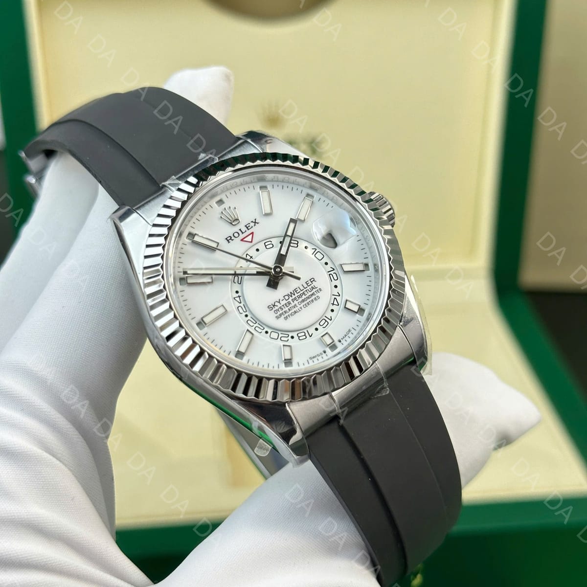 롤렉스 스카이드웰러 스틸 흰판 러버밴드 42mm 5