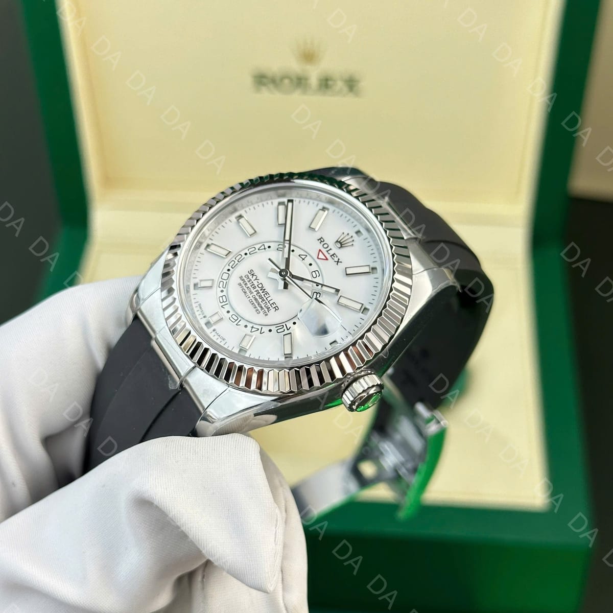 롤렉스 스카이드웰러 스틸 흰판 러버밴드 42mm 6