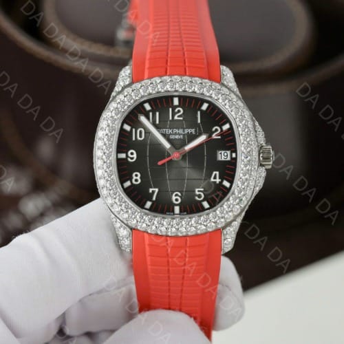 파텍필립 아쿠아넛 5167 블랙 풀파베 레드 러버밴드 40mm