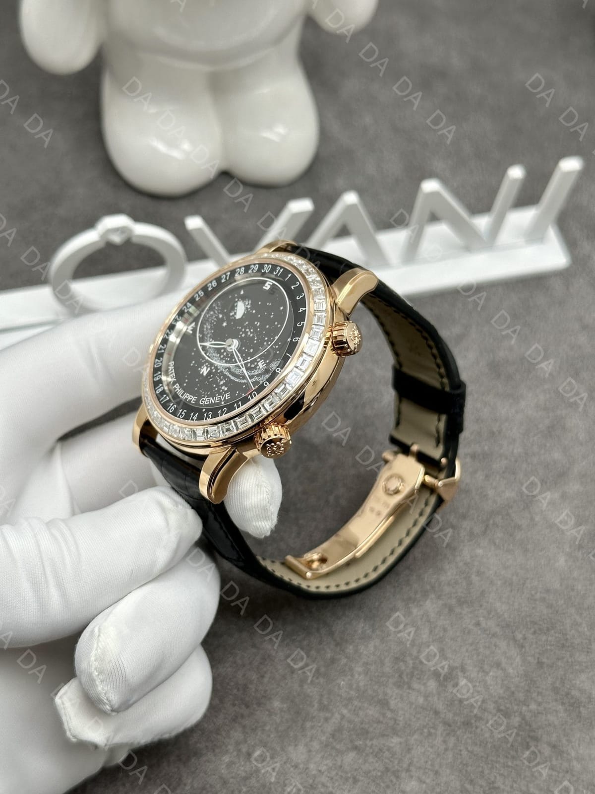 파텍필립 컴플리케이션 6104 금통 블랙 다이아베젤 44mm 6