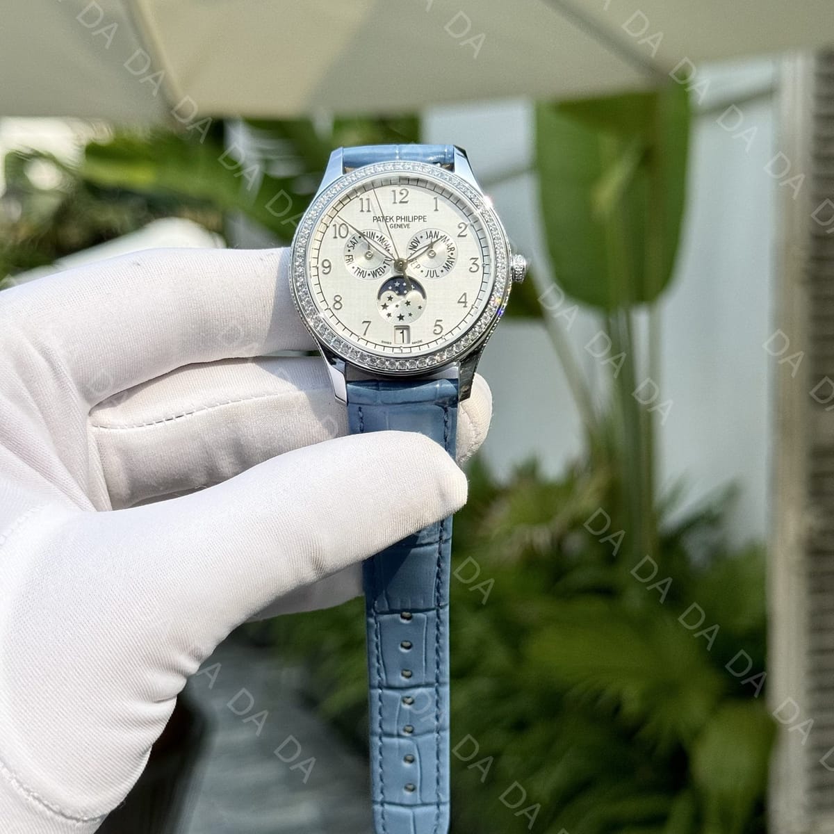 파텍필립 컴플리케이션 4947 흰판 다이아베젤 아이스블루 가죽밴드 38mm 3