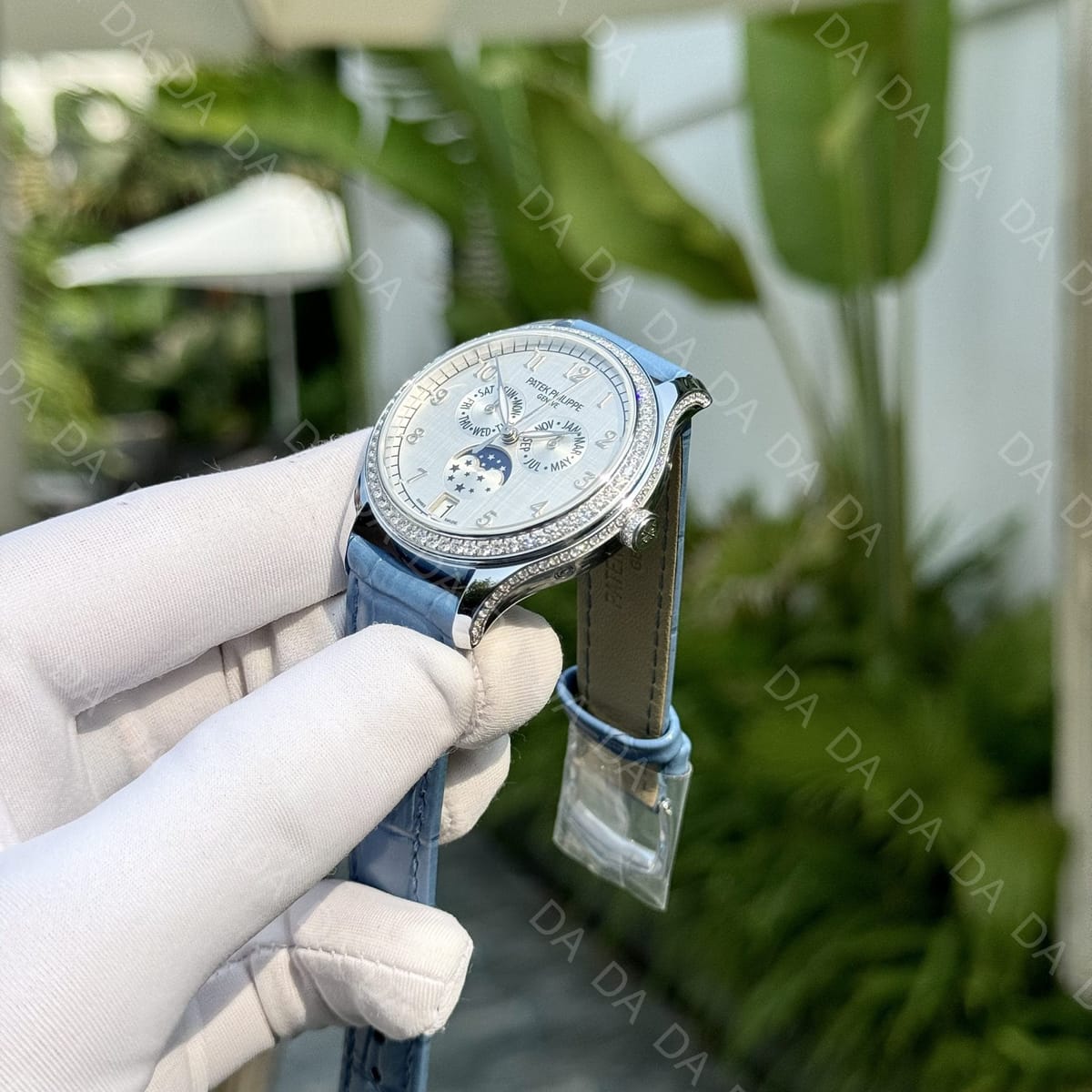 파텍필립 컴플리케이션 4947 흰판 다이아베젤 아이스블루 가죽밴드 38mm 6