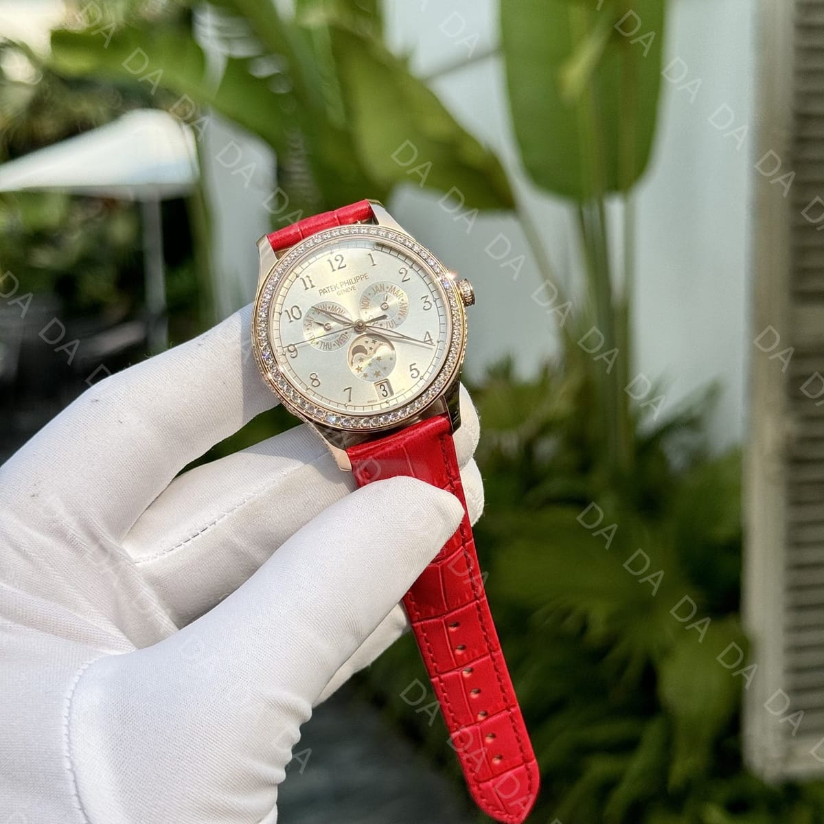 파텍필립 컴플리케이션 4947 로즈골드 금통 실버 레드 가죽밴드 다이아베젤 38mm 5