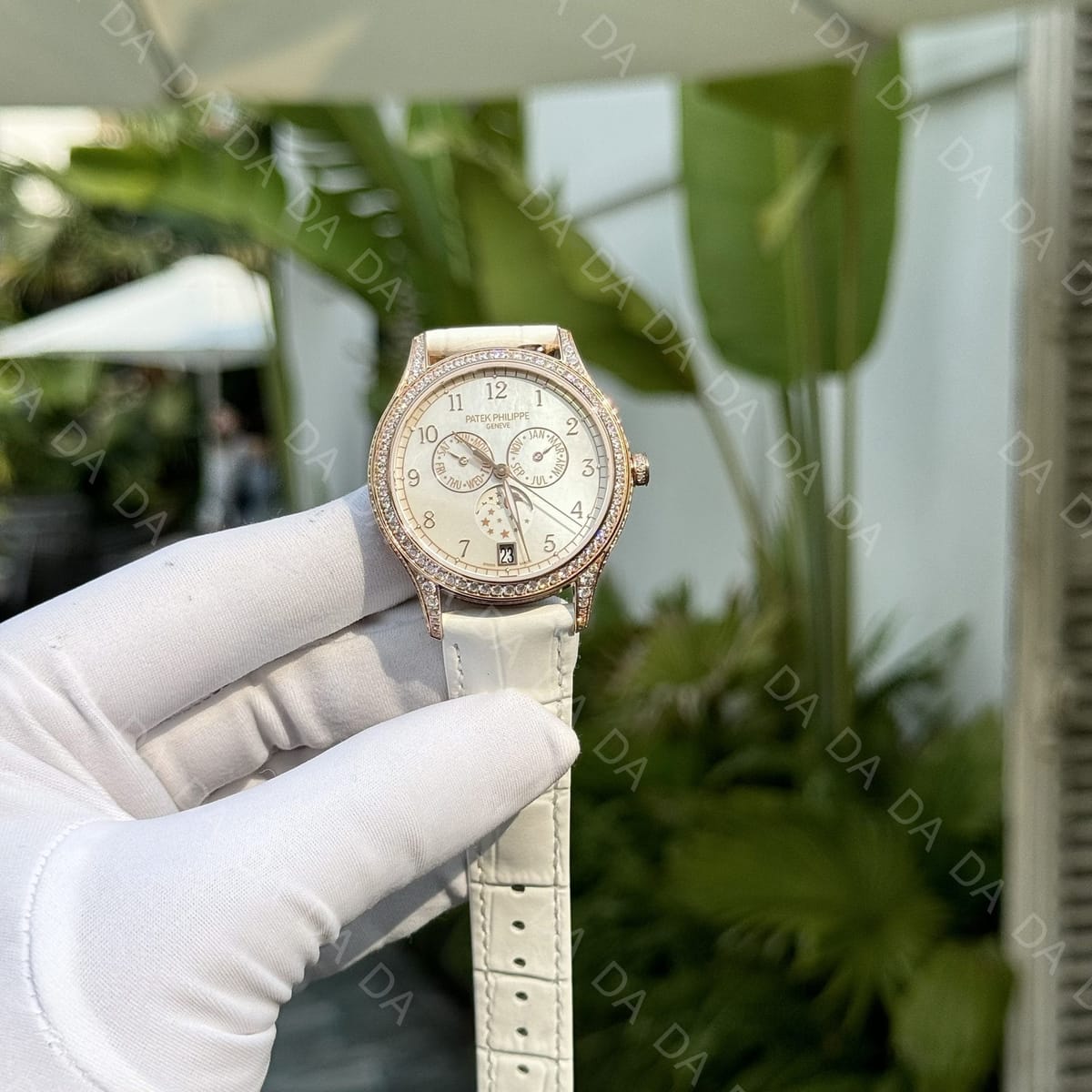 파텍필립 컴플리케이션 4947 로즈골드 금통 실버 화이트 가죽밴드 다이아베젤 38mm 6
