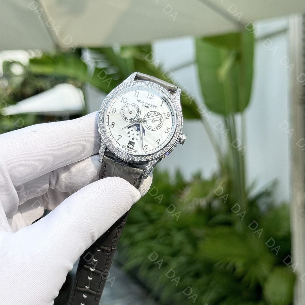 파텍필립 컴플리케이션 4947 실버 다이아베젤 그레이 가죽밴드 38mm 4
