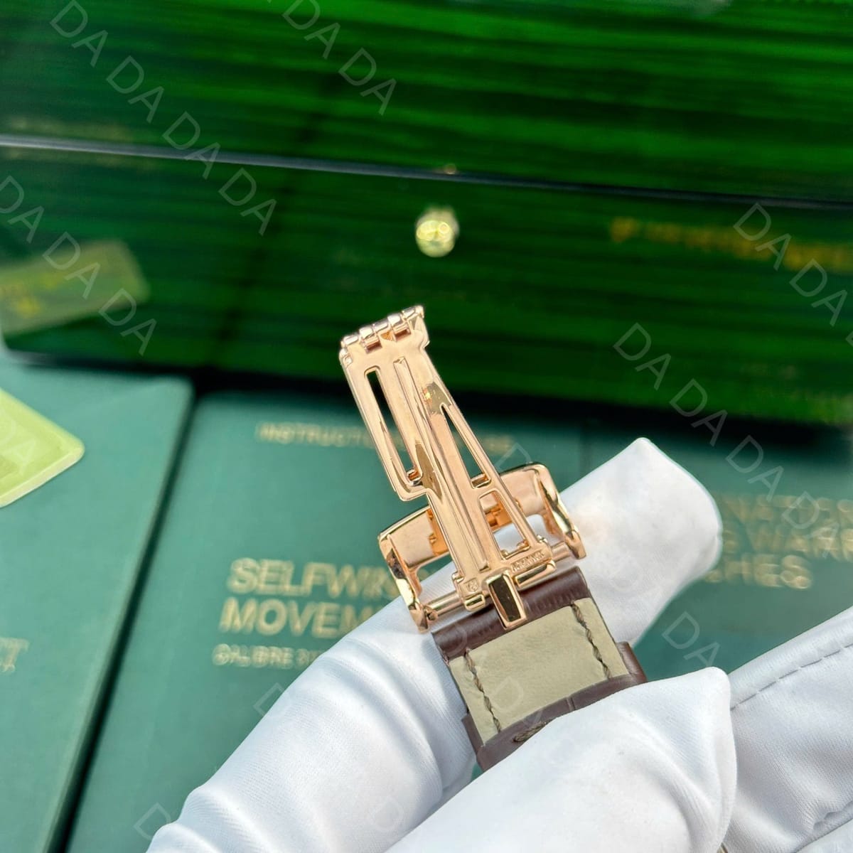 오데마피게 로얄오크 15400 로즈골드 금통 흰판 가죽밴드 41mm 14