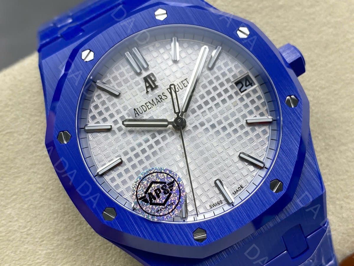 오데마피게 로얄오크 15500 세라믹 블루 흰판 41mm 7
