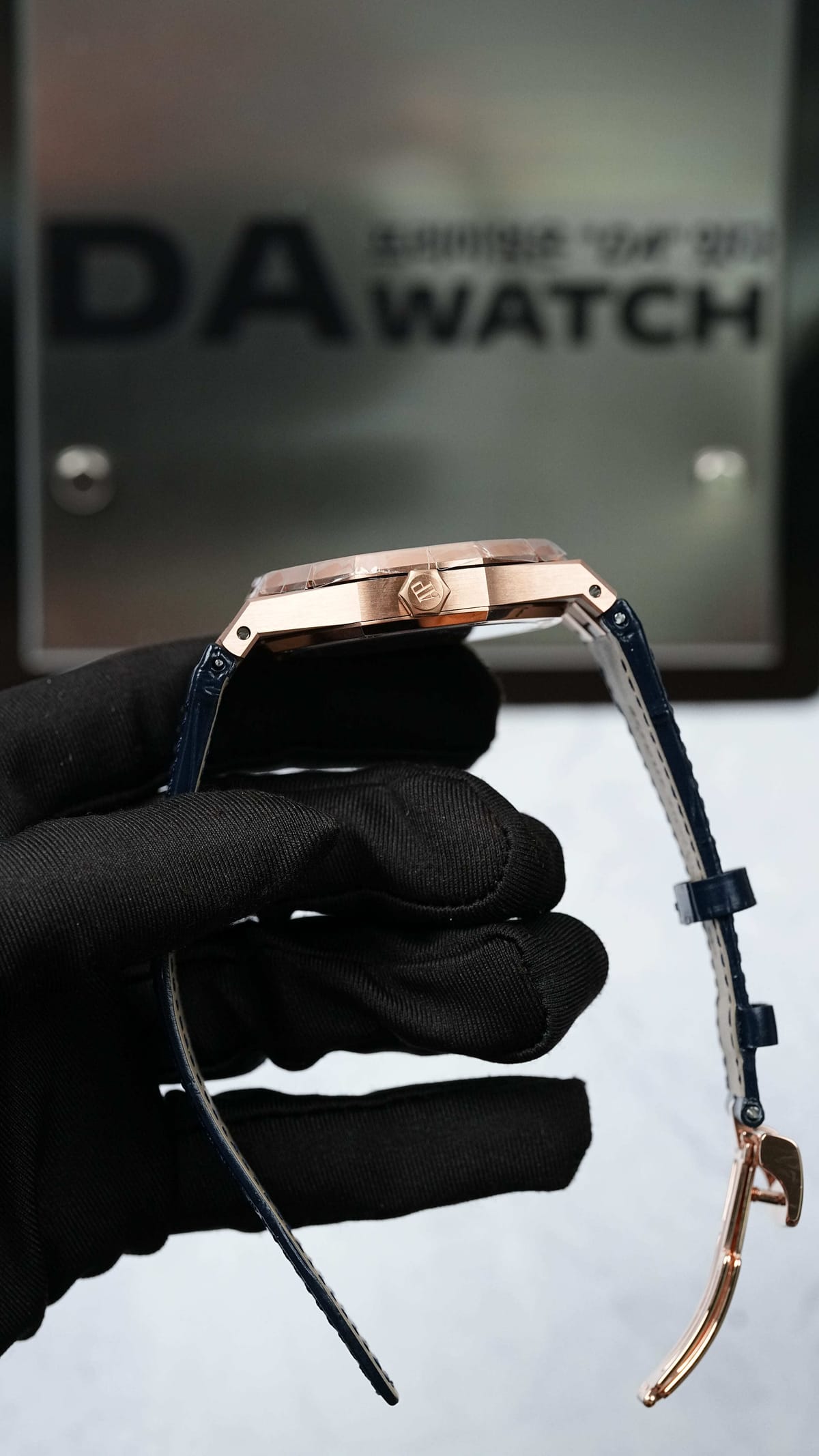 오데마피게 로얄오크 15510 50주년 에디션 금통 청판 가죽밴드 41mm 6