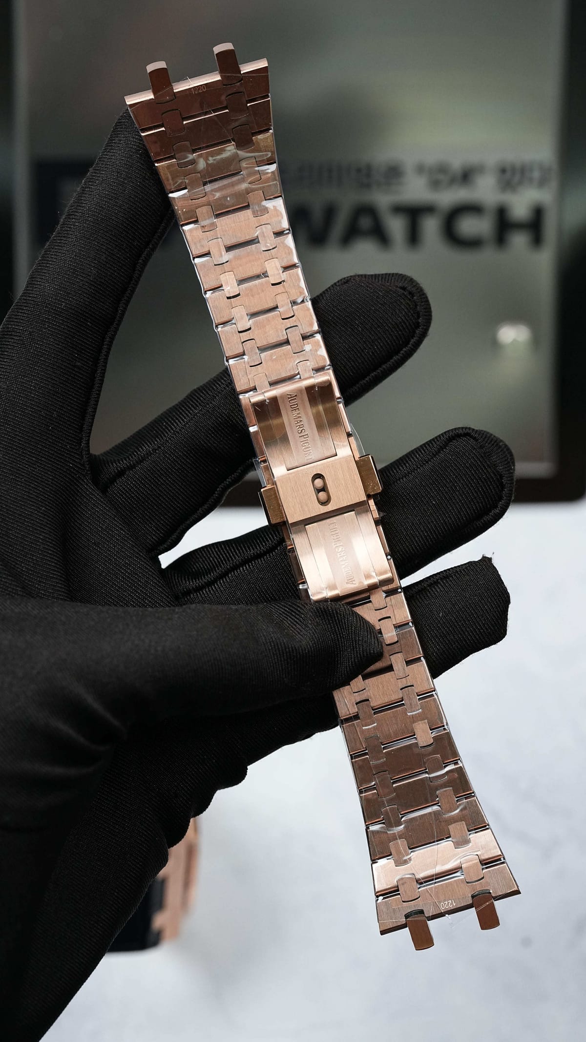 오데마피게 로얄오크 15510 50주년 에디션 금통 청판 가죽밴드 41mm 19