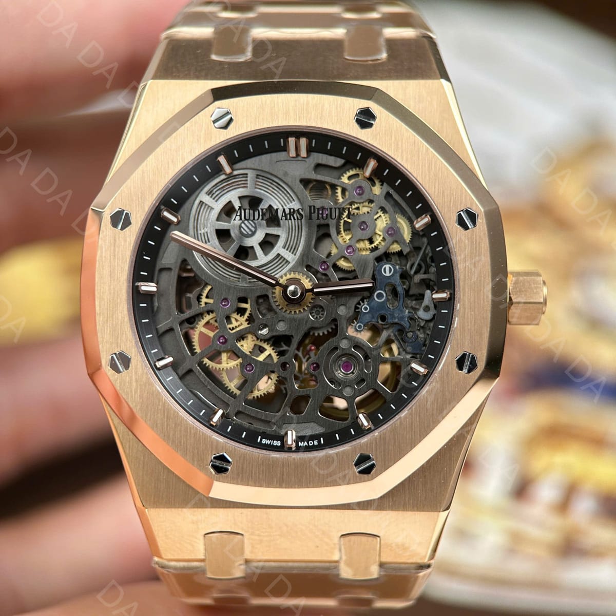 오데마피게 로얄오크 16204 오픈워크 울트라 씬 점보 금통 블랙 39mm 14